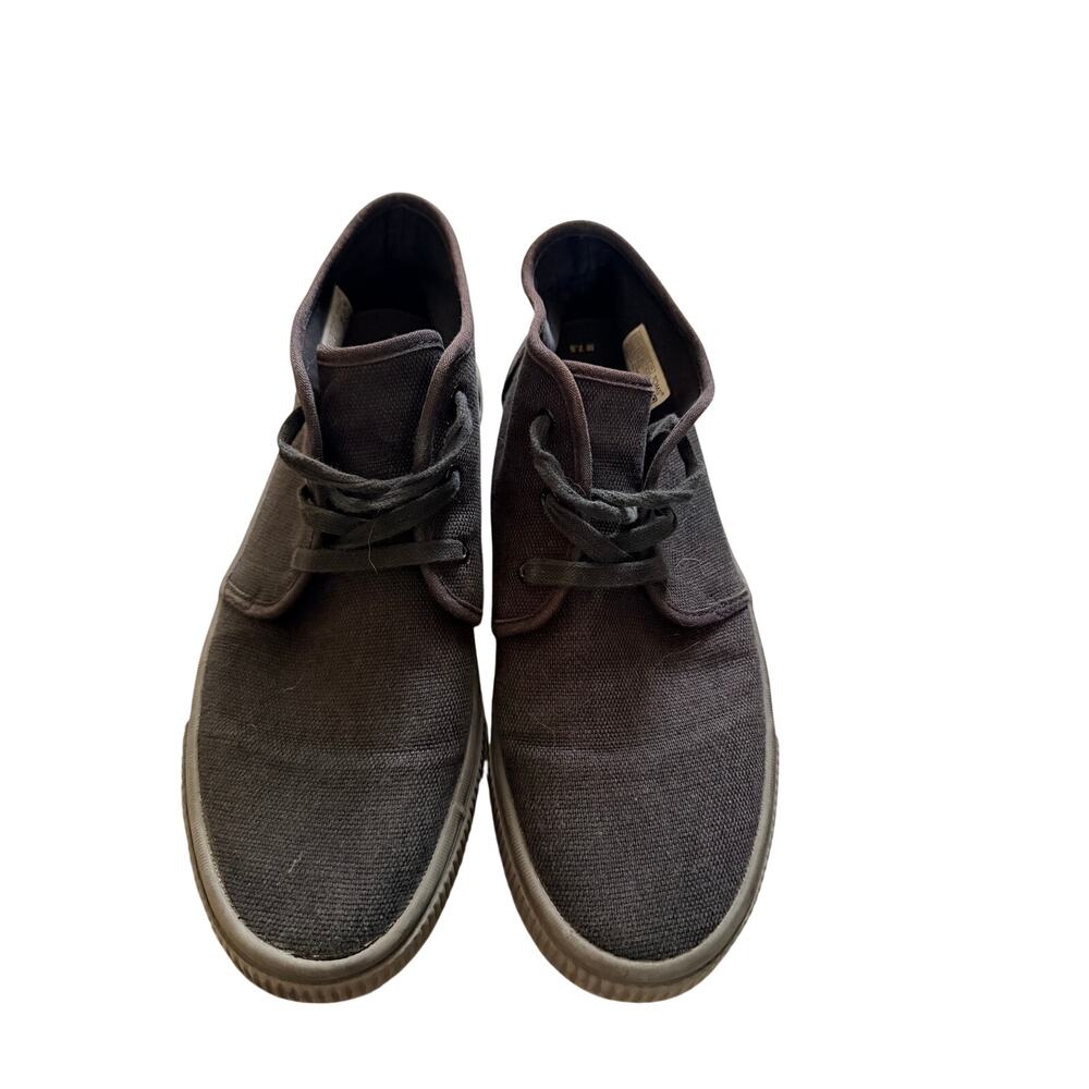 TOMS Carlo Black Canvas Lace-Up Sneakers Men's US 7.5
